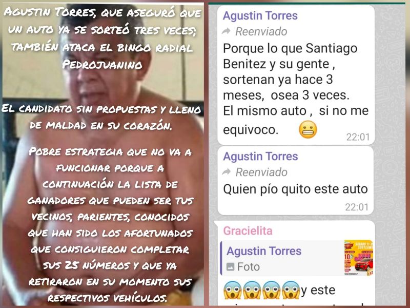 Absurdas y malintencionadas acusaciones del concejal municipal Agustín Torres
