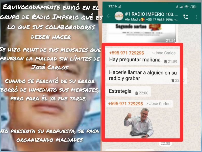 La estrategia de campaña de José Carlos Acevedo y su grupo es atacar a Santiago Benitez