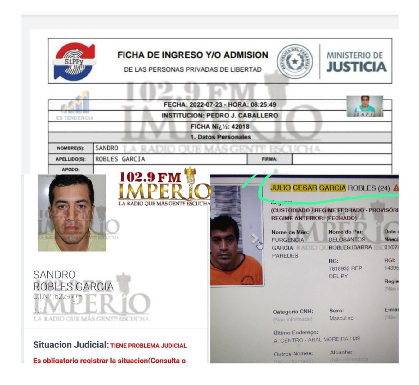 Imputado por Fiscalía figura como recluso en cárcel de Ponta Porã