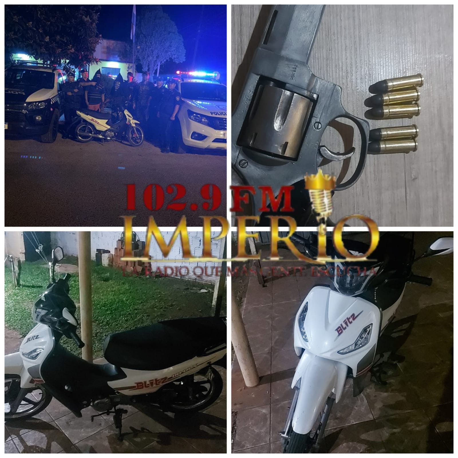 Dos detenidos por robo de motocicleta y con arma de fuego